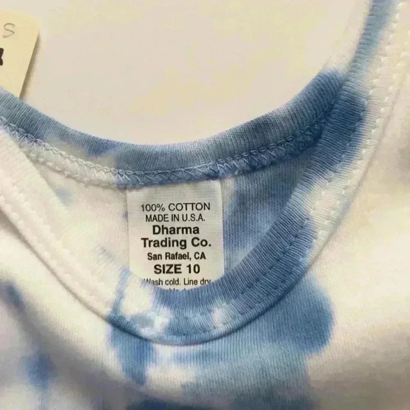 New! Tie dyed Tank dress with sewn on patch peace boho girls 10 - Picture 6 of 6